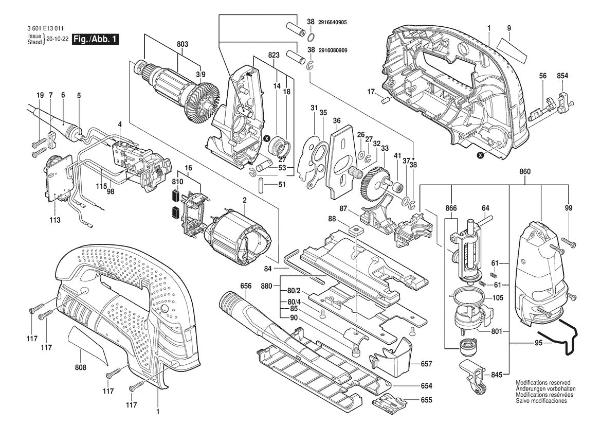 3601E13011 Bosch Jig Saw Parts Diagram