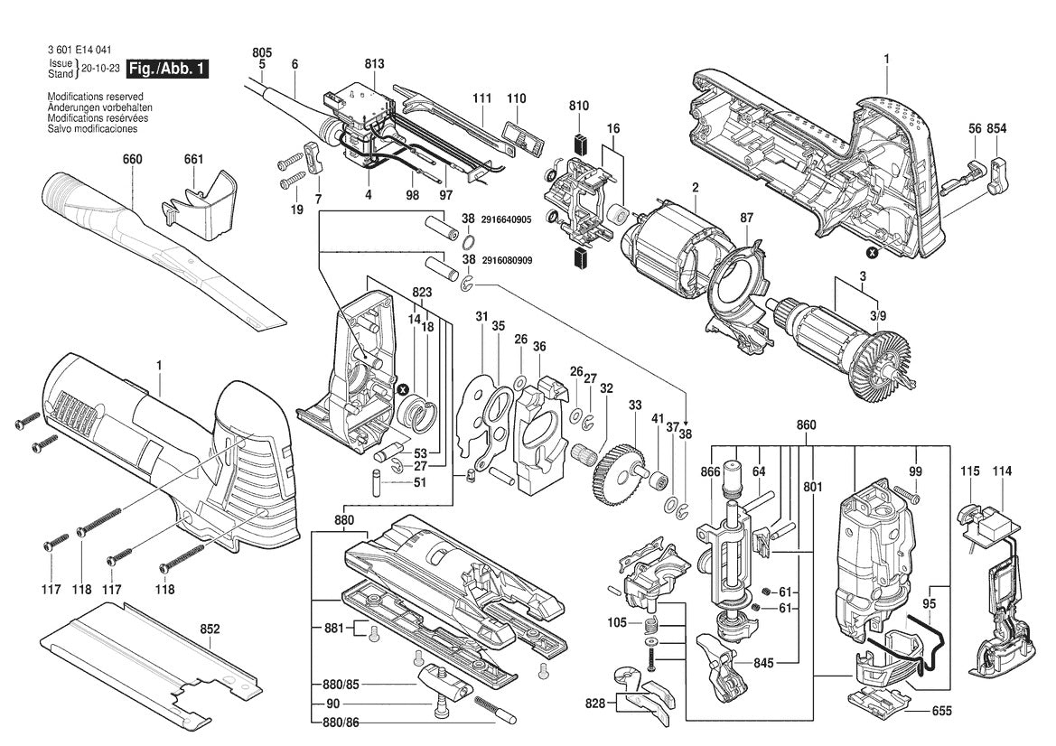 3601E14041 Bosch Jig Saw Parts Diagram