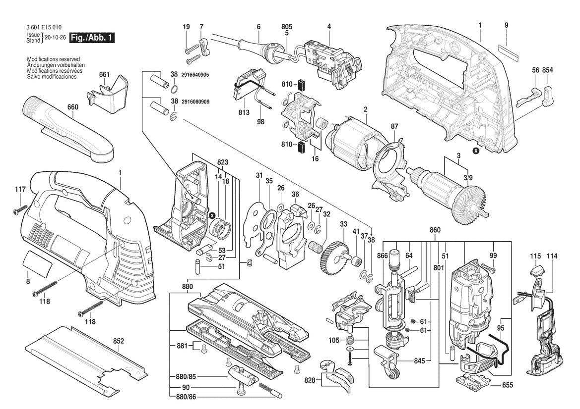 3601E15010 Bosch Jig Saw Parts Diagram