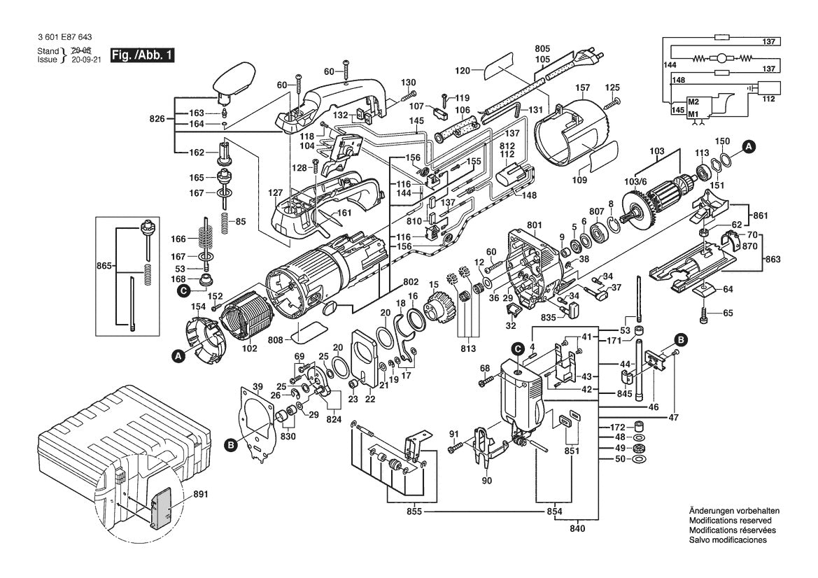 3601E8764A Bosch Jig Saw Parts Diagram