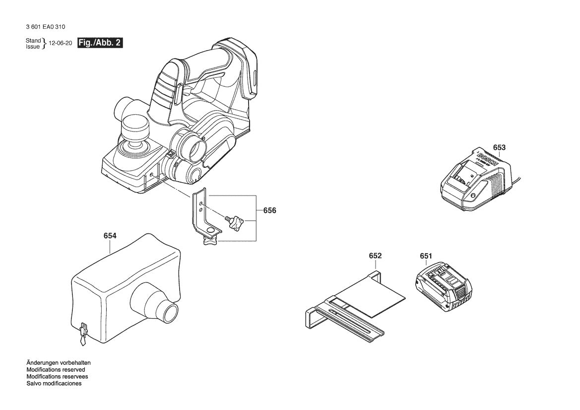 3601EA0310 Bosch Planer Parts Diagram