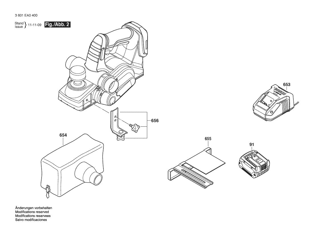 3601EA0400 Bosch Planer Parts Diagram