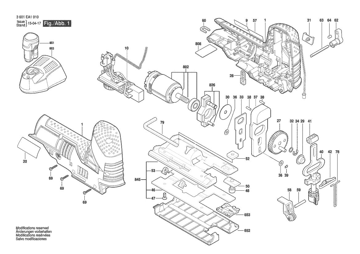 3601EA1010 Bosch Jig Saw Parts Diagram