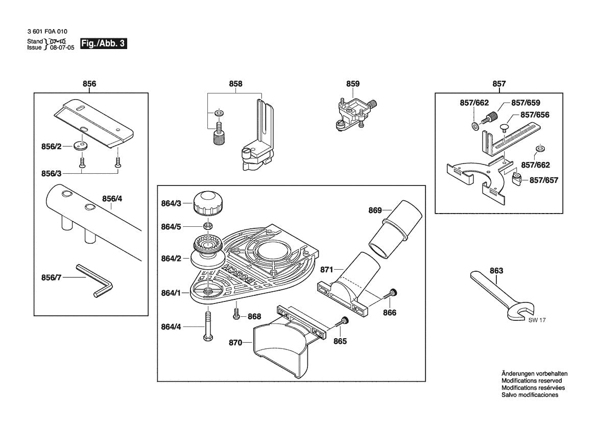 3601F0A010 Bosch Router Parts Diagram