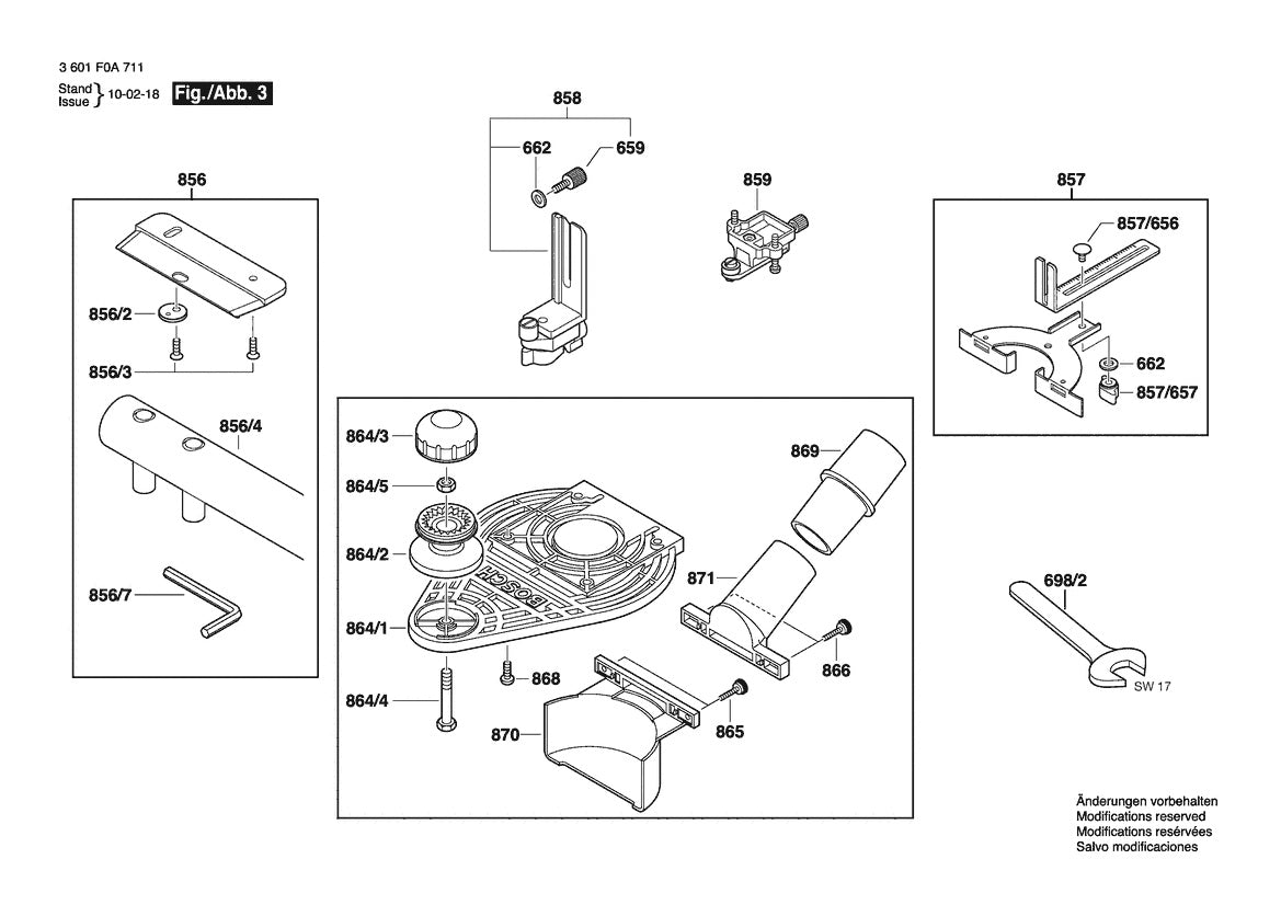 3601F0A711 Bosch Router Parts Diagram