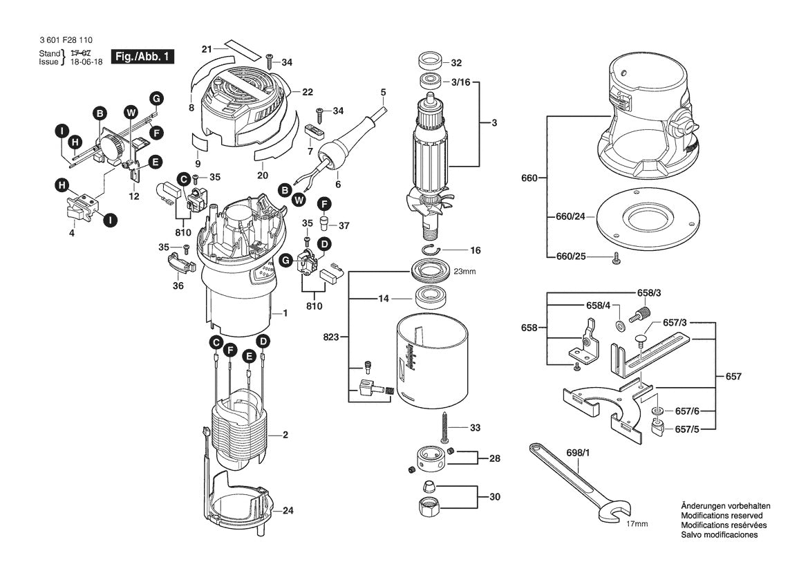 3601F28110 Bosch Router Parts Diagram