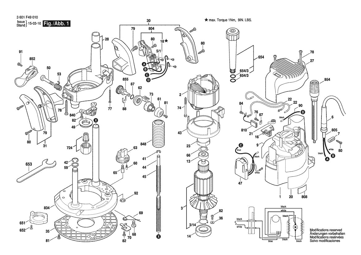 3601F49010 Bosch Router Parts Diagram