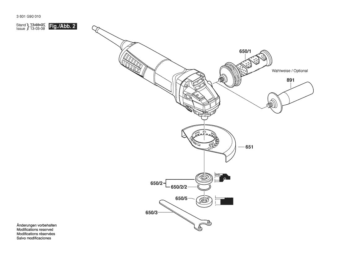 AG40-85P Bosch 4-1 Bosch Grinder Parts Diagram