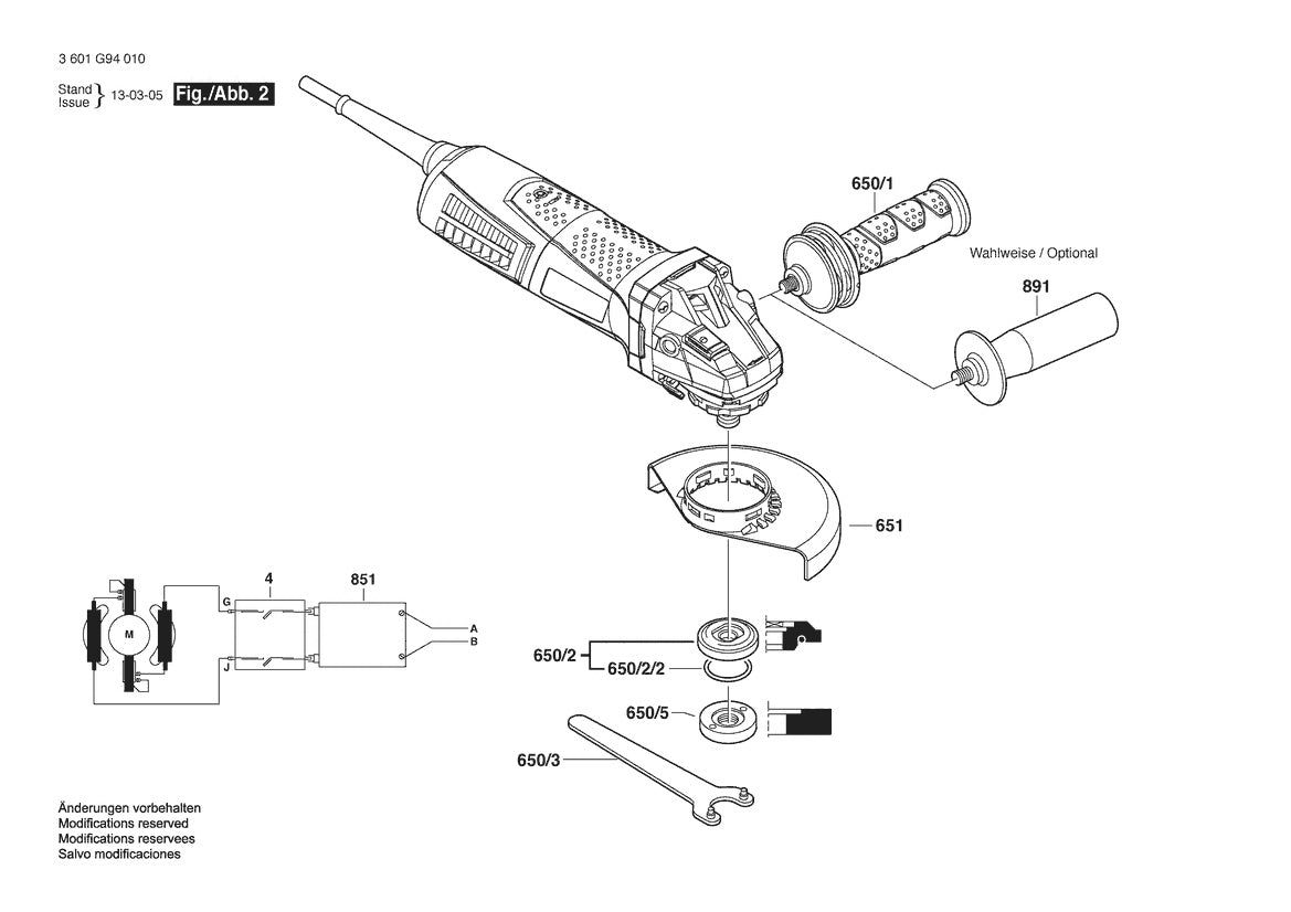 AG50-11VS Bosch 5_ Variable Speed Angle Grinder Bosch Grinder Parts Diagram