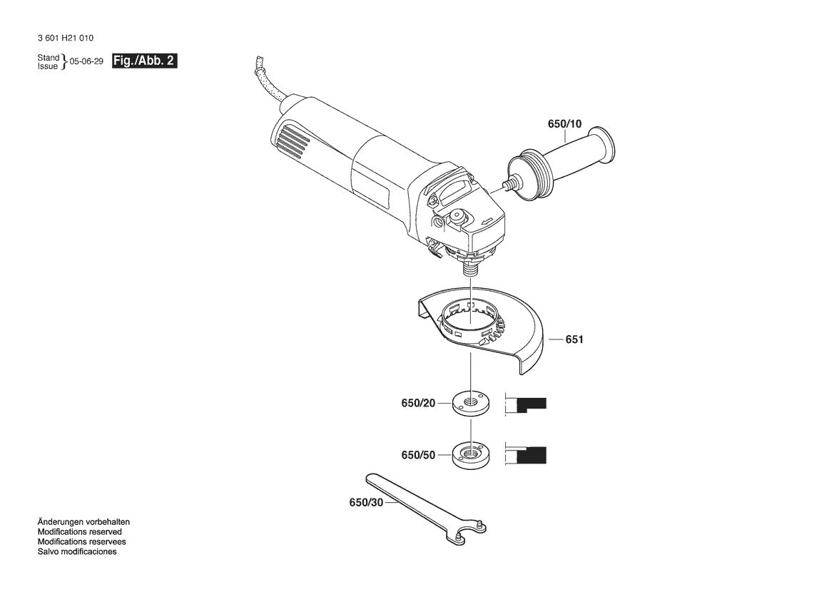 3601H21010 Bosch Grinder Parts Diagram