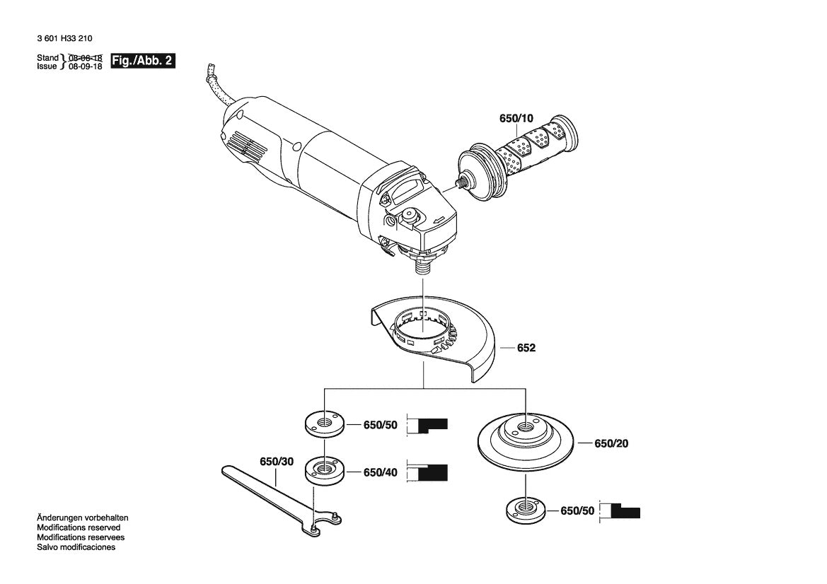 3601H33210 Bosch Grinder Parts Diagram