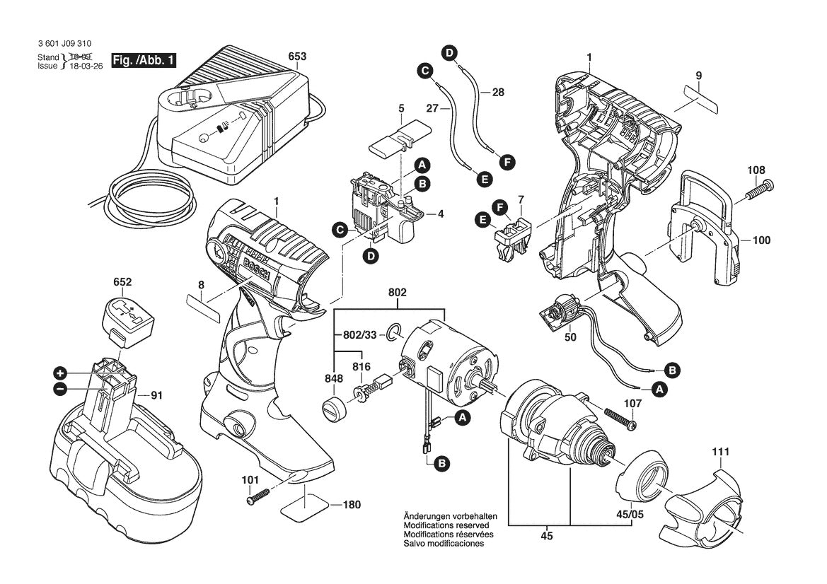 3601J09310 Bosch Impact Driver Parts Diagram