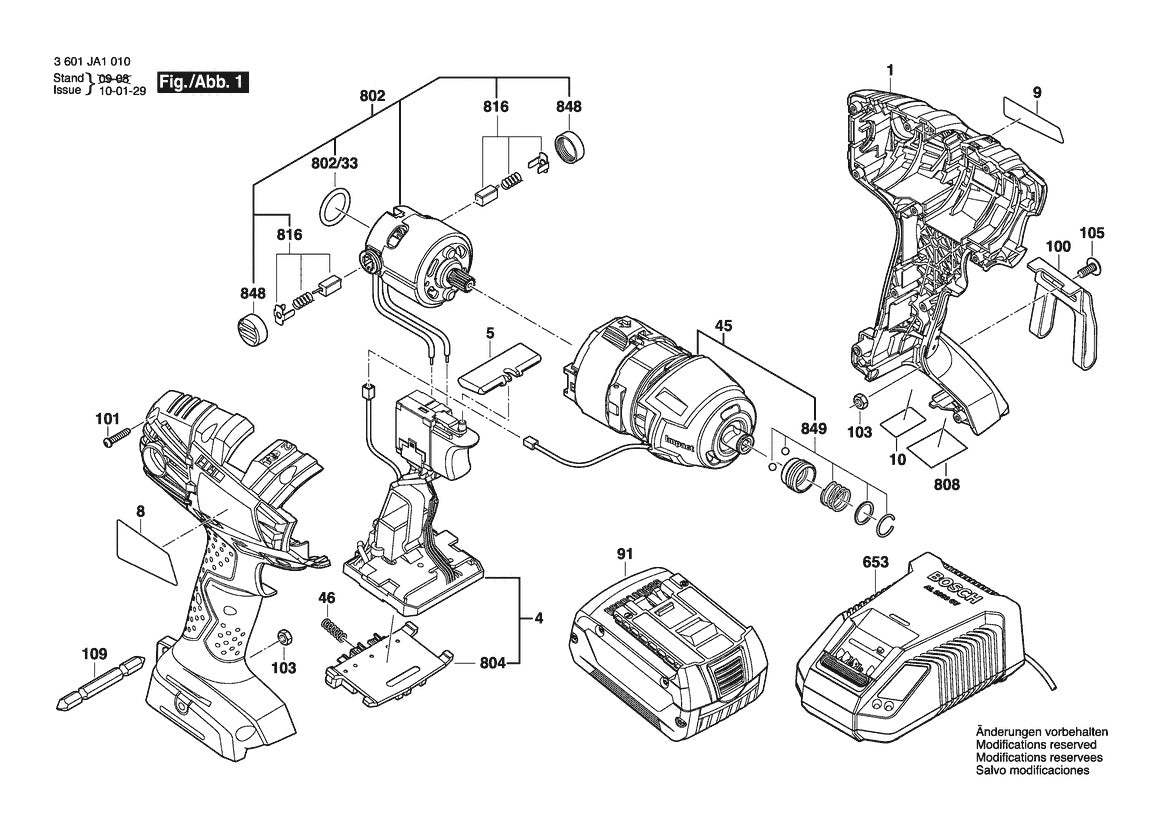 3601JA1010 Bosch Impact Wrench Parts Diagram