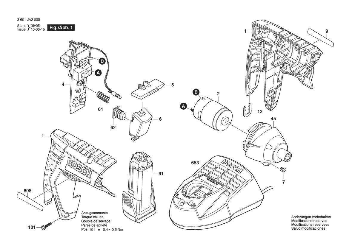 36019A2010 Bosch Cordless Drill Parts Diagram