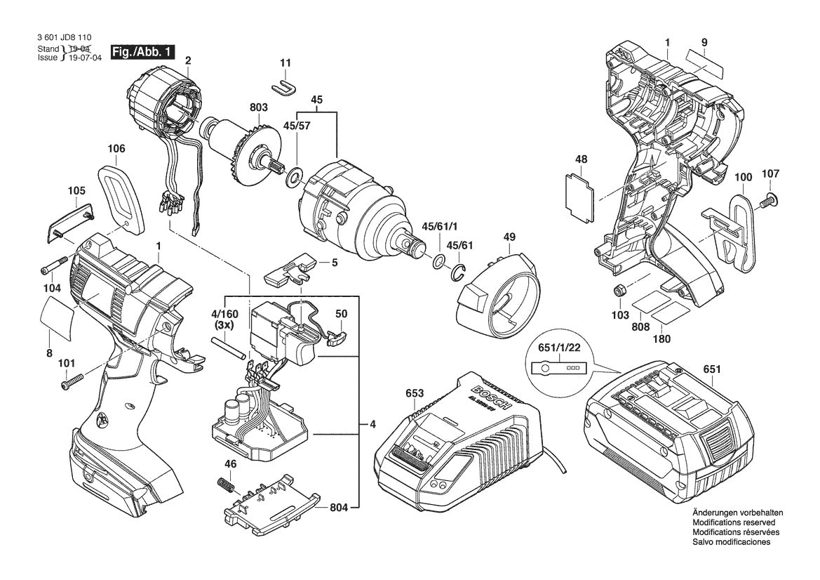 3601JD8110 Bosch Impact Wrench Parts Diagram