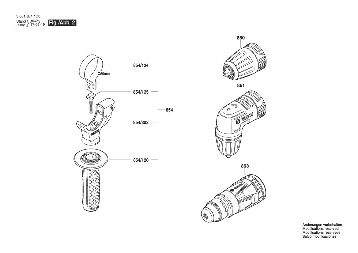 3601JE11D0 Bosch Cordless Drill Parts Diagram