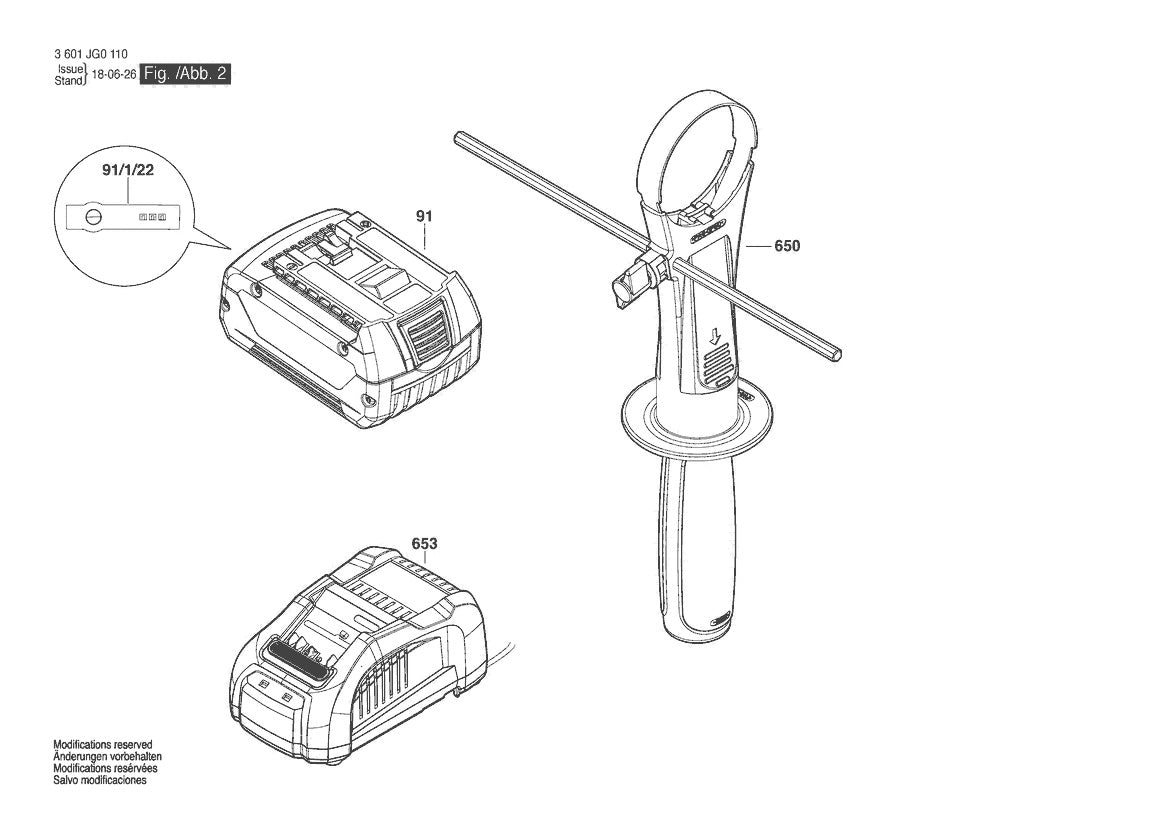 3601JG0110 Bosch Cordless Drill Parts Diagram