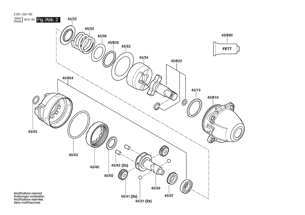 3601JG61G0 Bosch Impact Wrench Parts Diagram