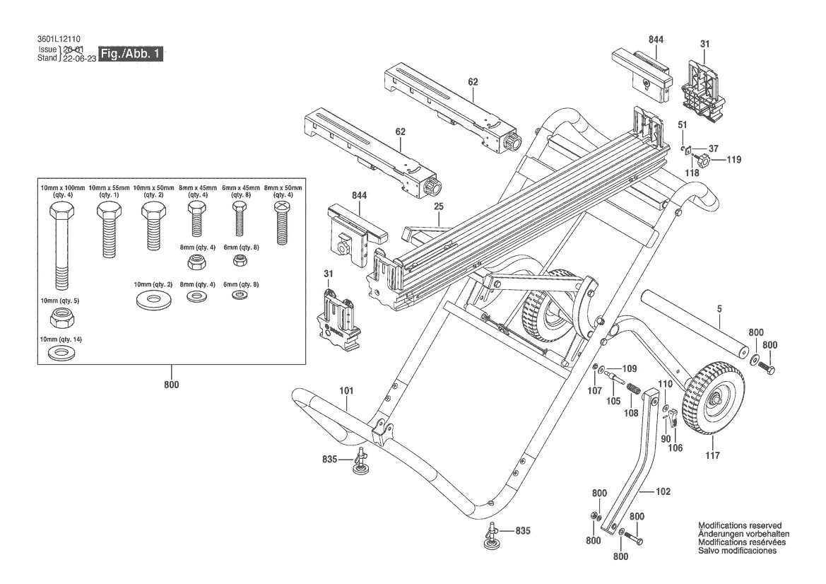 3601L12110 Bosch Miter Saw Parts Diagram