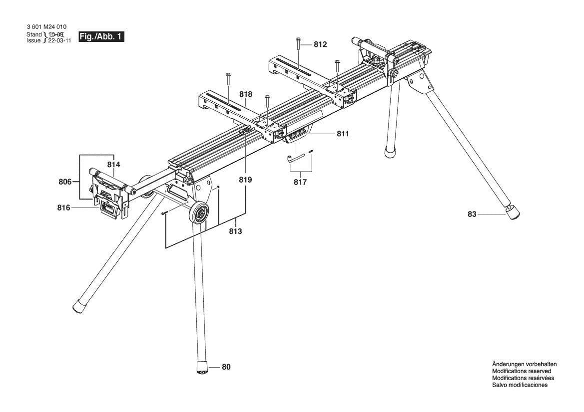 3601M24010 Bosch Miter Saw Parts Diagram