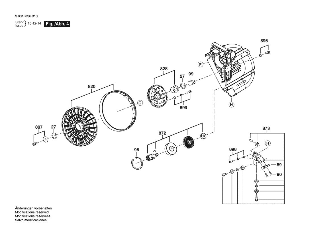 3601M36010 Bosch Saw Parts Diagram