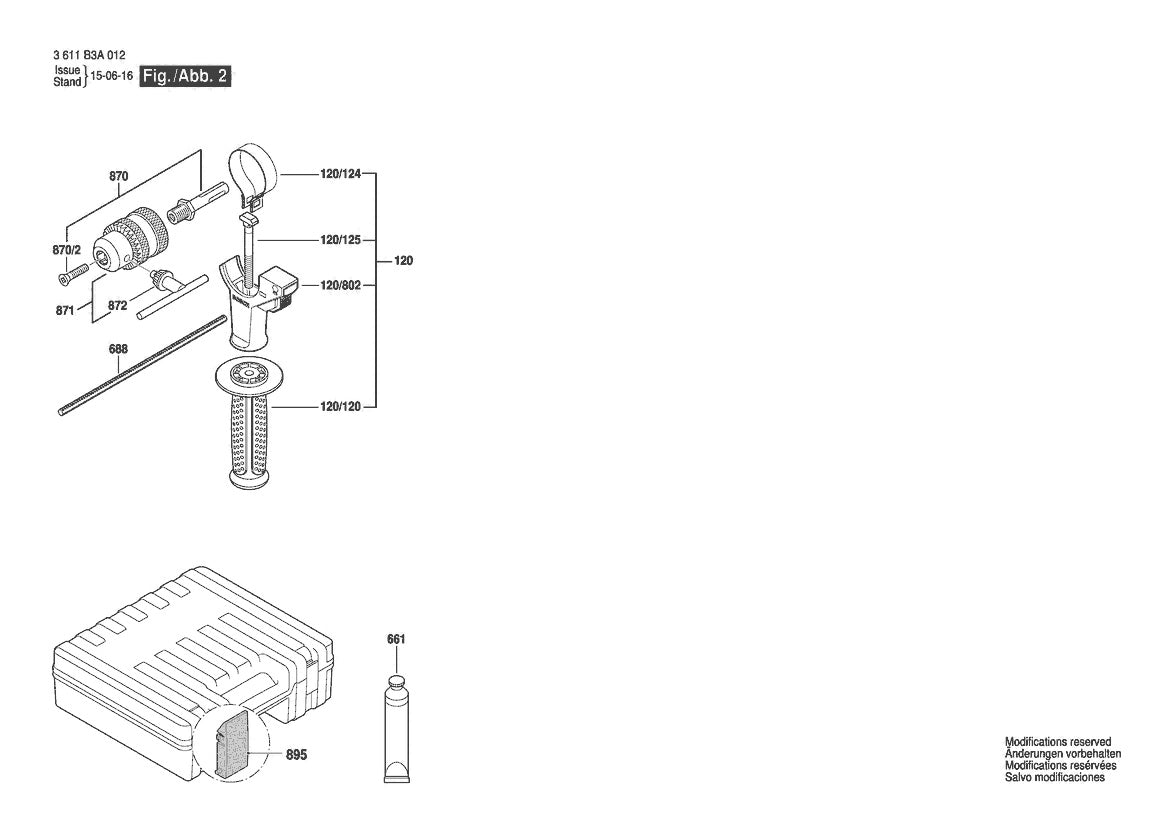 3611B3A013 Bosch Hammer Drill Parts Diagram