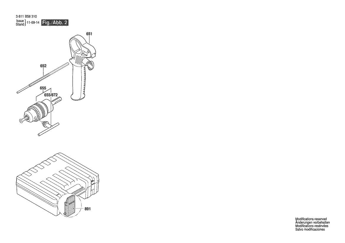 11258VSR (3611B58310) Bosch 5 Bosch Rotary Hammer Parts Diagram