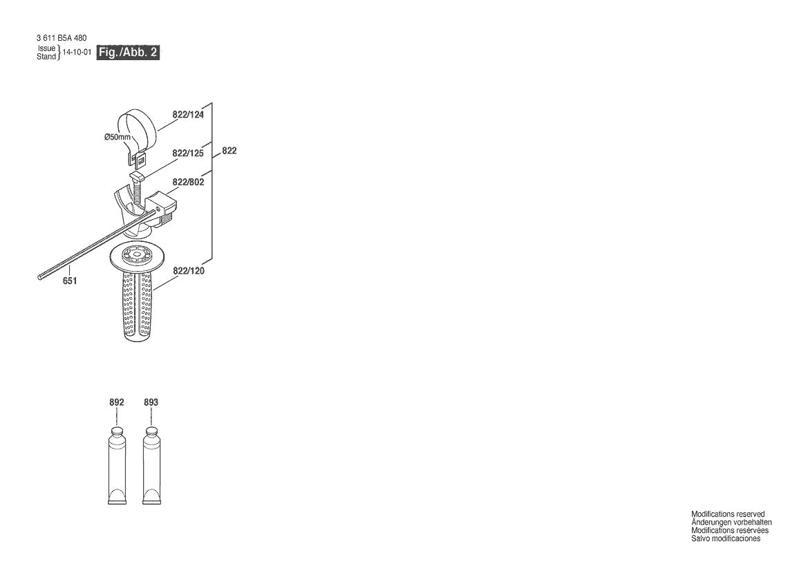 3611B5A4G2 Bosch Rotary Hammer Parts Diagram