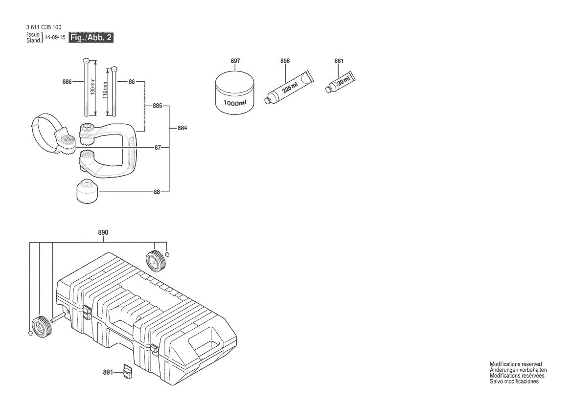 3611C351P0 Bosch Demolition Hammer Parts Diagram