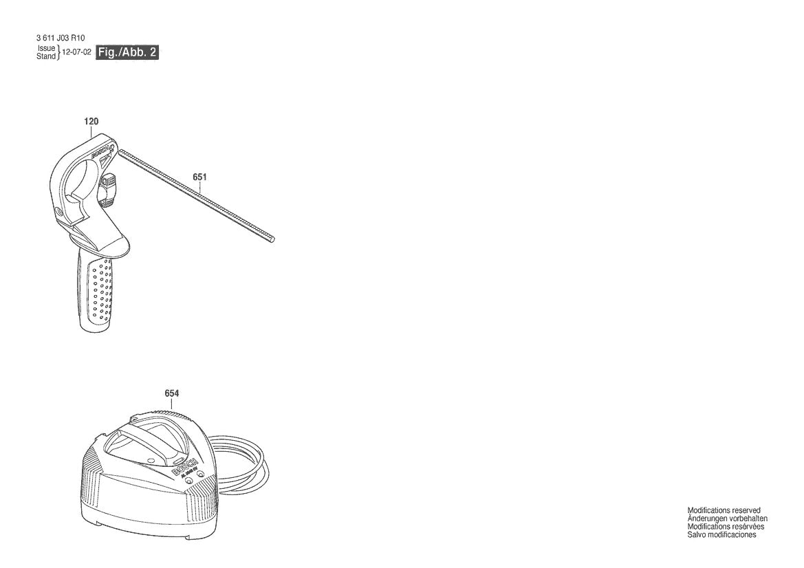3611J03R10 Bosch Rotary Hammer Parts Diagram