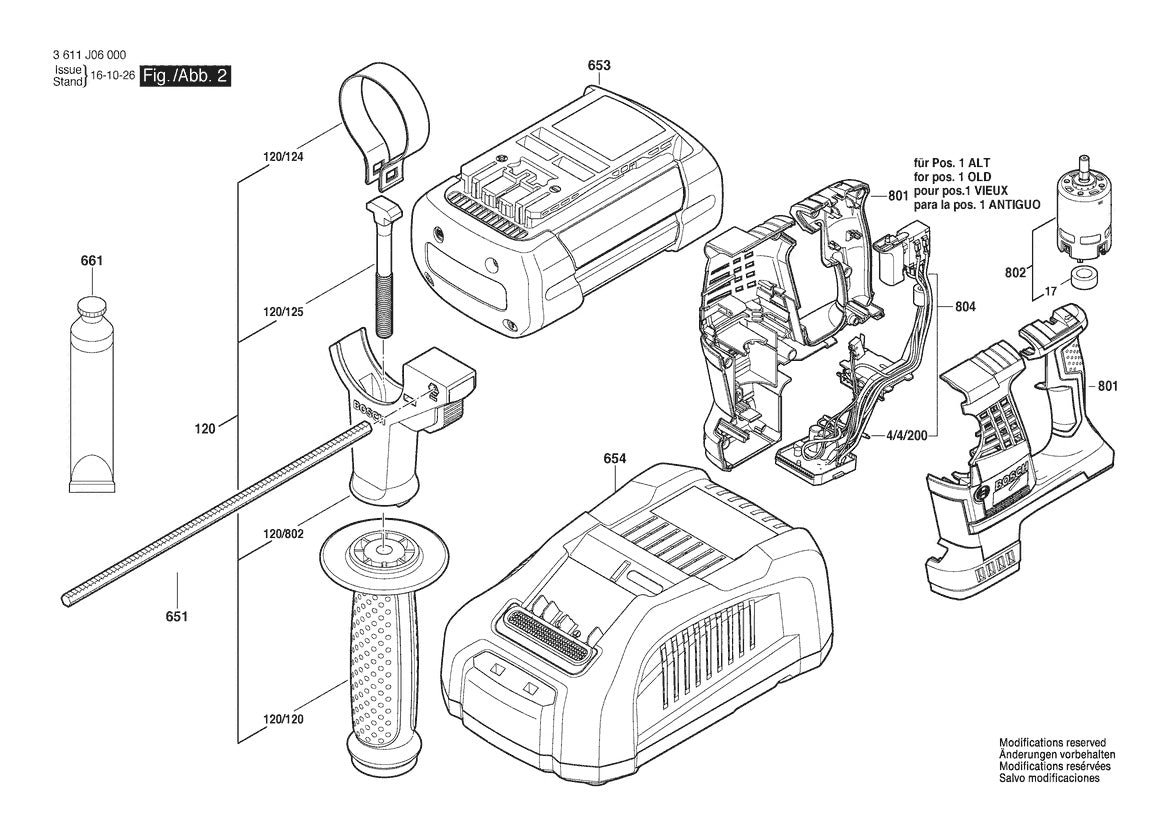 3611J06010 Bosch Cordless Drill Parts Diagram