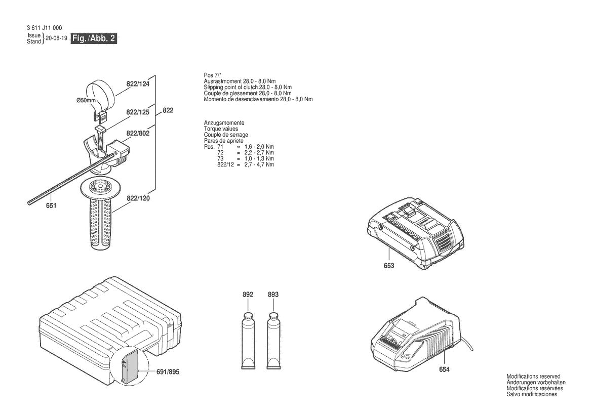 3611J11010 Bosch Cordless Drill Parts Diagram