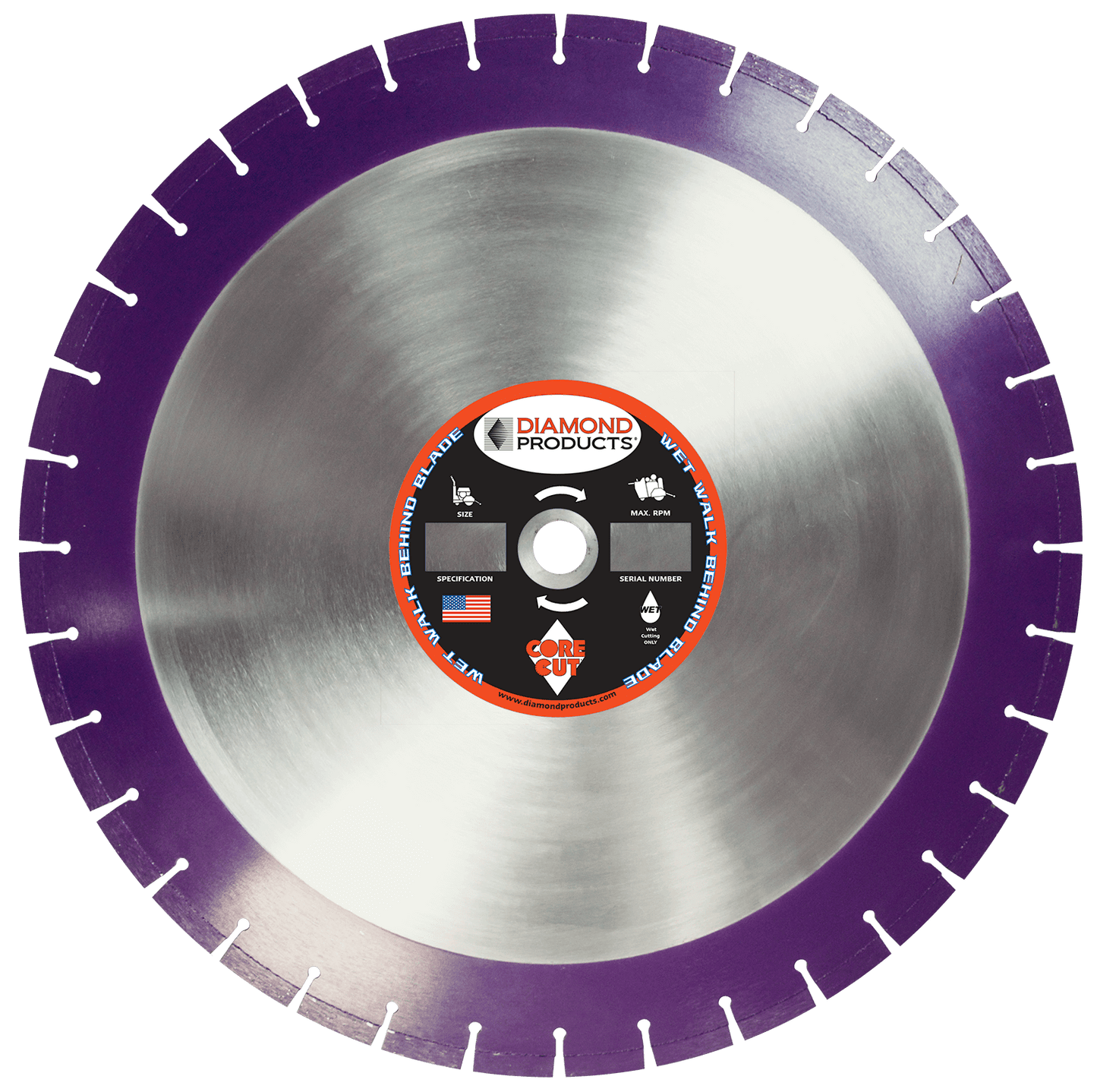 Diamond Products 36811 20 Inch Imperial Purple Cured Concrete Wet Blade 20" X .140"