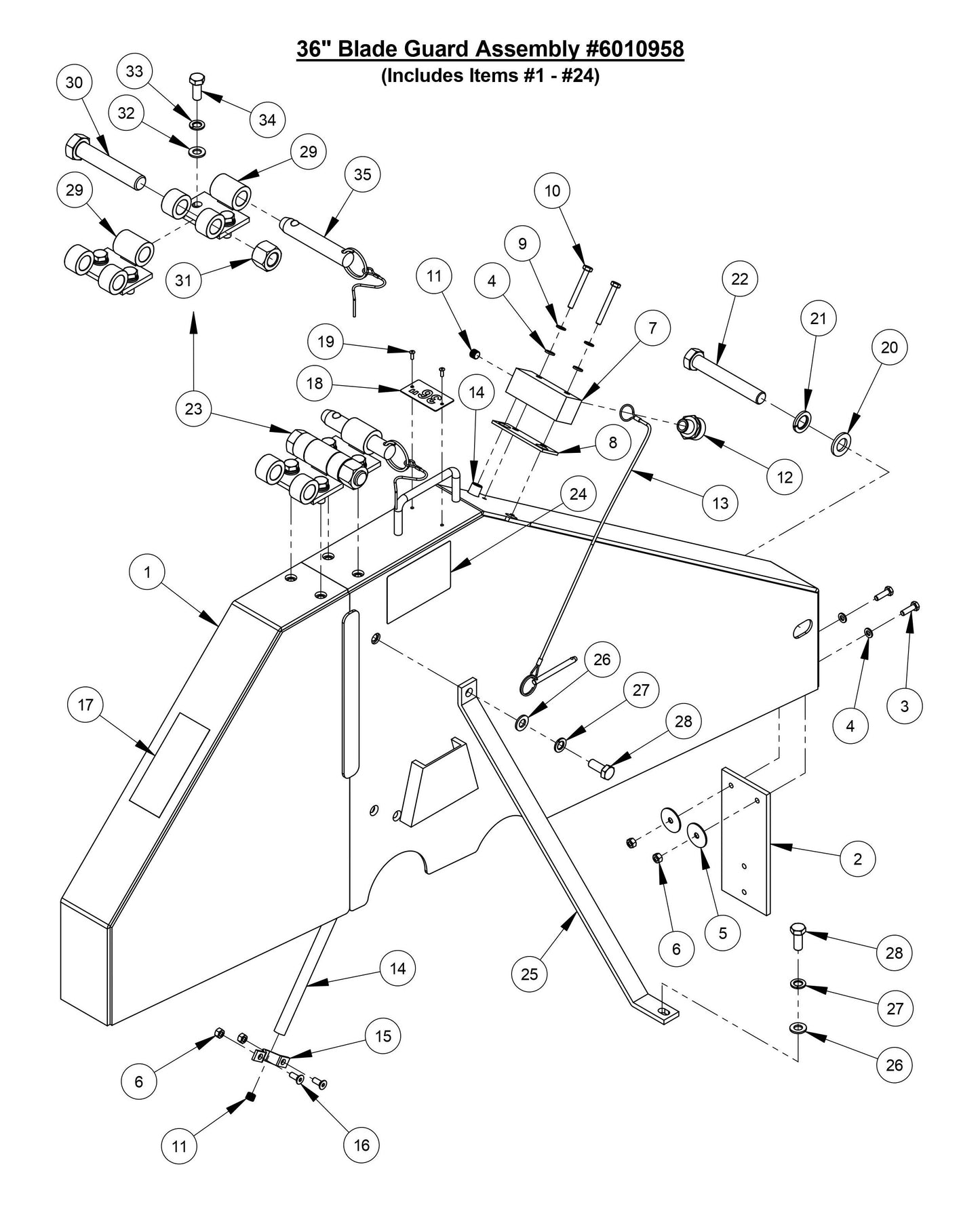 CC3700E 36'' Blade Guard Assembly