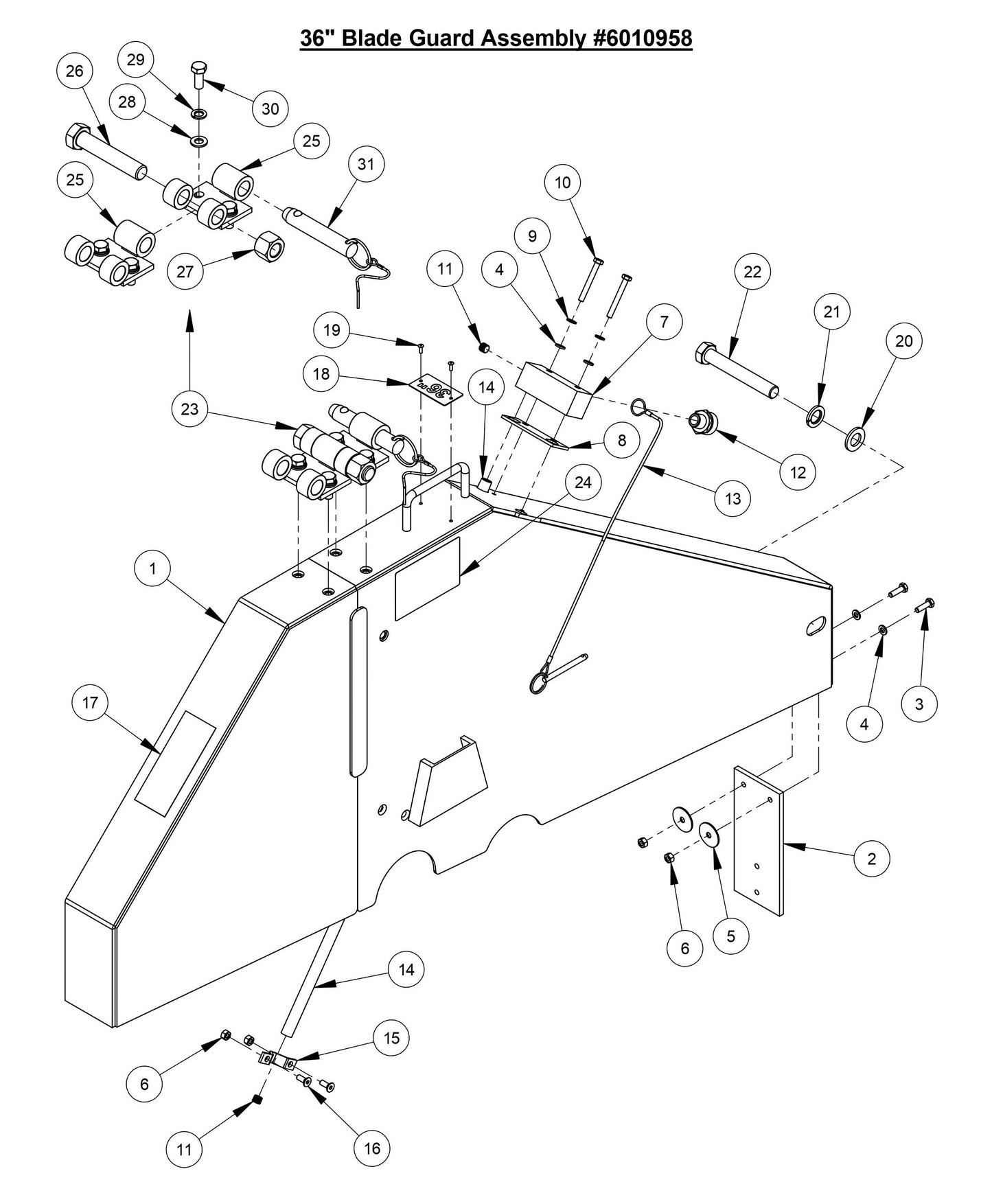 CC3728 36'' Blade Guard Assembly