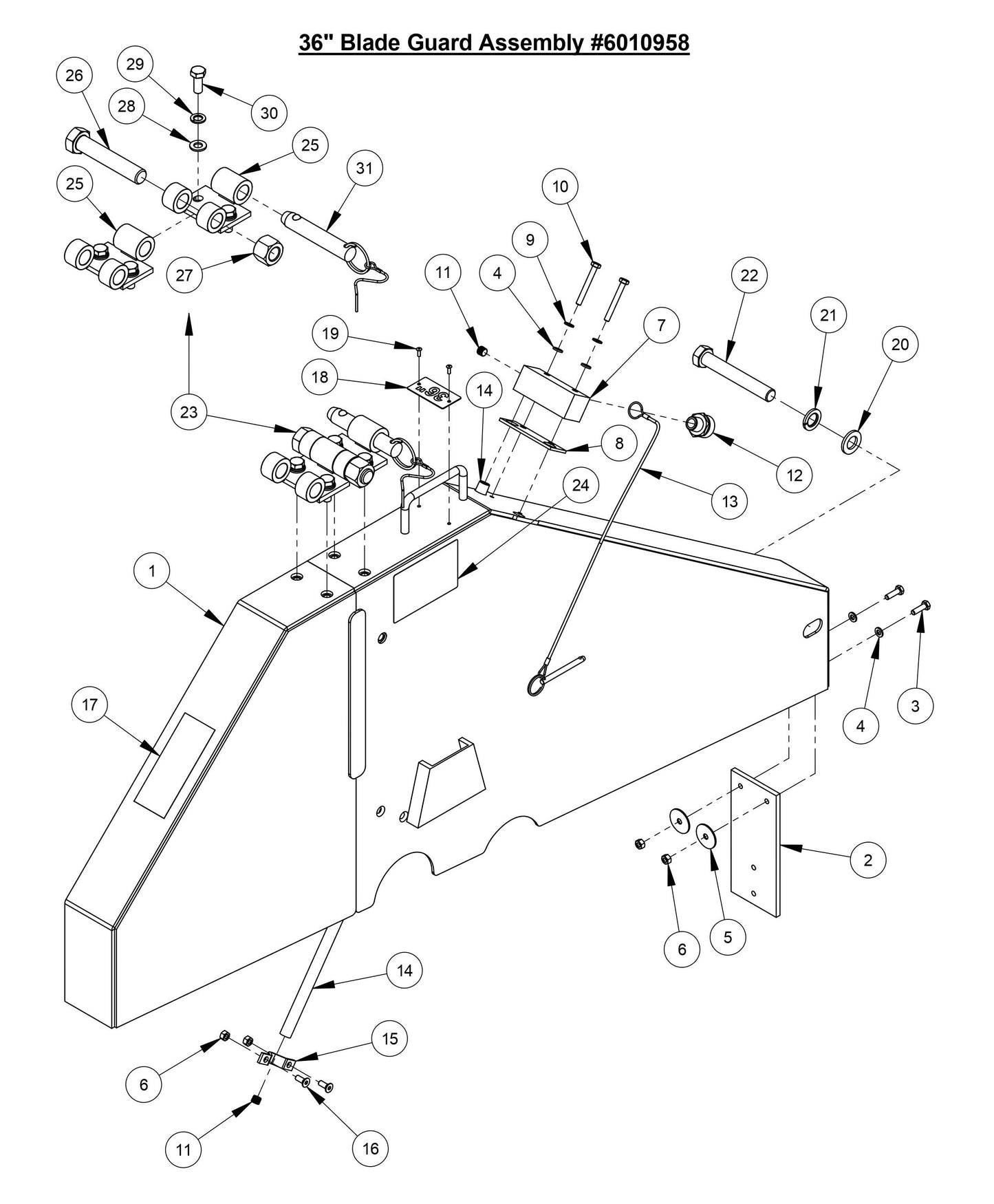 CC6566 36'' Blade Guard Assembly