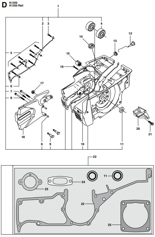 K1250 Crankcase Assembly Parts