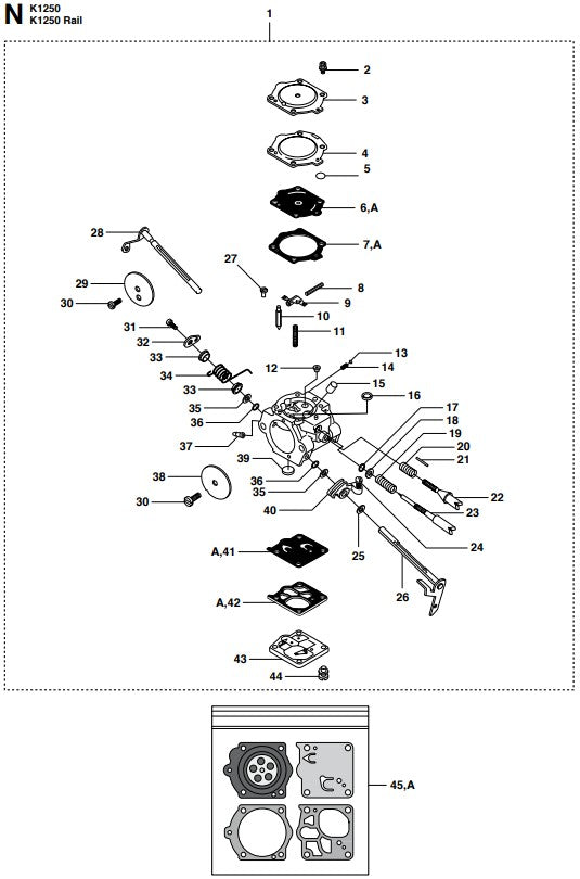 K1250 Carburetor Details Assembly Parts