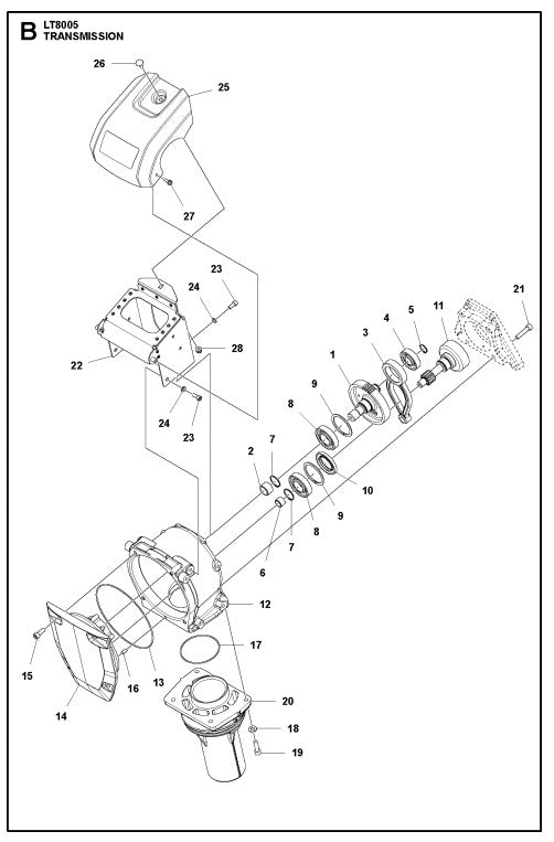 Transmission Assembly Parts For LT8005 Compaction Rammer By Husqvarna