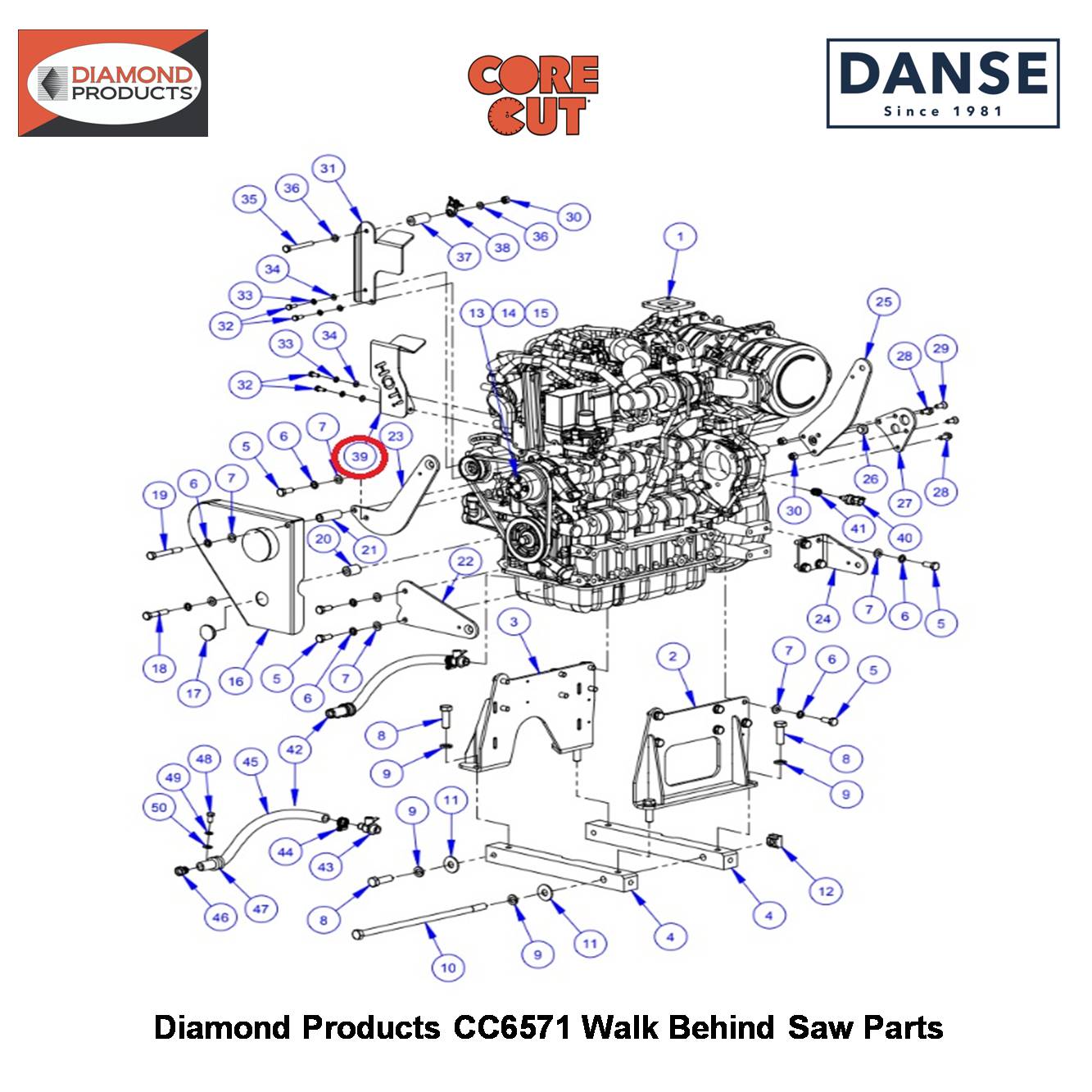 Heat Shield (CC6571) 6019275 Fits Core Cut CC6571 Walk Behind Saw By Diamond Products