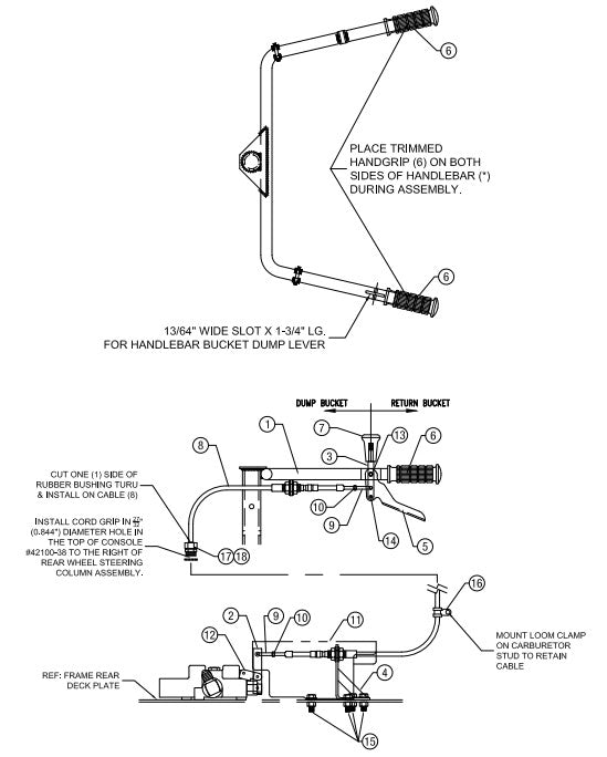 AW16-H & AW21-H Handlebar Mounted Dump Lever Assembly Parts By Allen Engineering