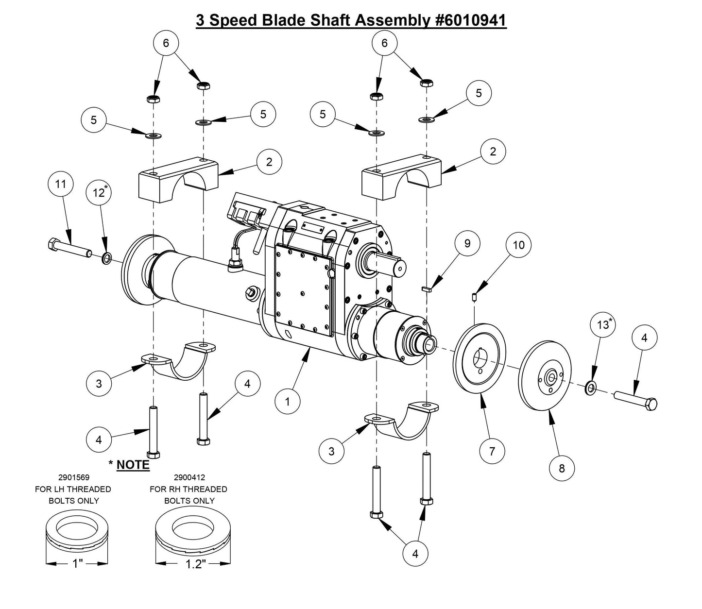 CC6566-3 3 Speed Blade Shaft Assembly