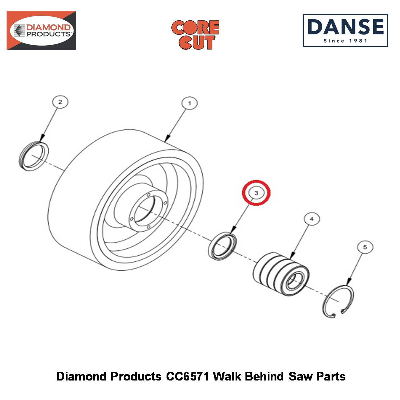 Seal 1-1/4"X1-3/4"X1/4" 2501391 Fits Core Cut CC6571 Walk Behind Saw By Diamond Products