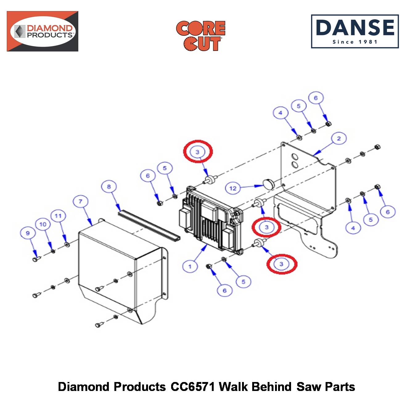 Vibration Isolator 5/16" 2506010 Fits Core Cut CC6571 Walk Behind Saw By Diamond Products