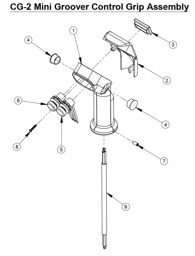 CG-2 (Diesel) Mini Groover Control Grip Assembly
