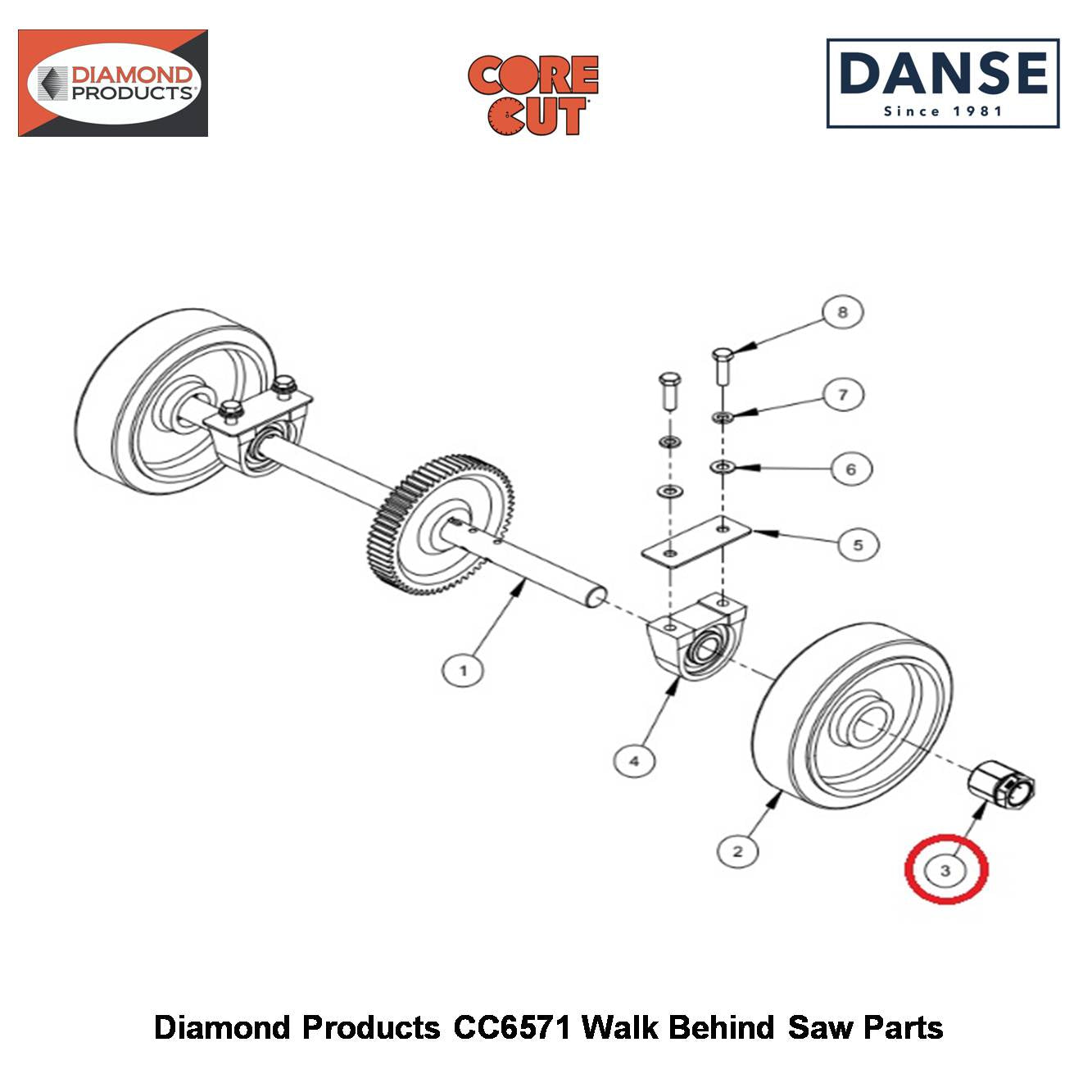 Bushing 1-1/4"TRANTORQUE 2500874 Fits Core Cut CC6571 Walk Behind Saw By Diamond Products