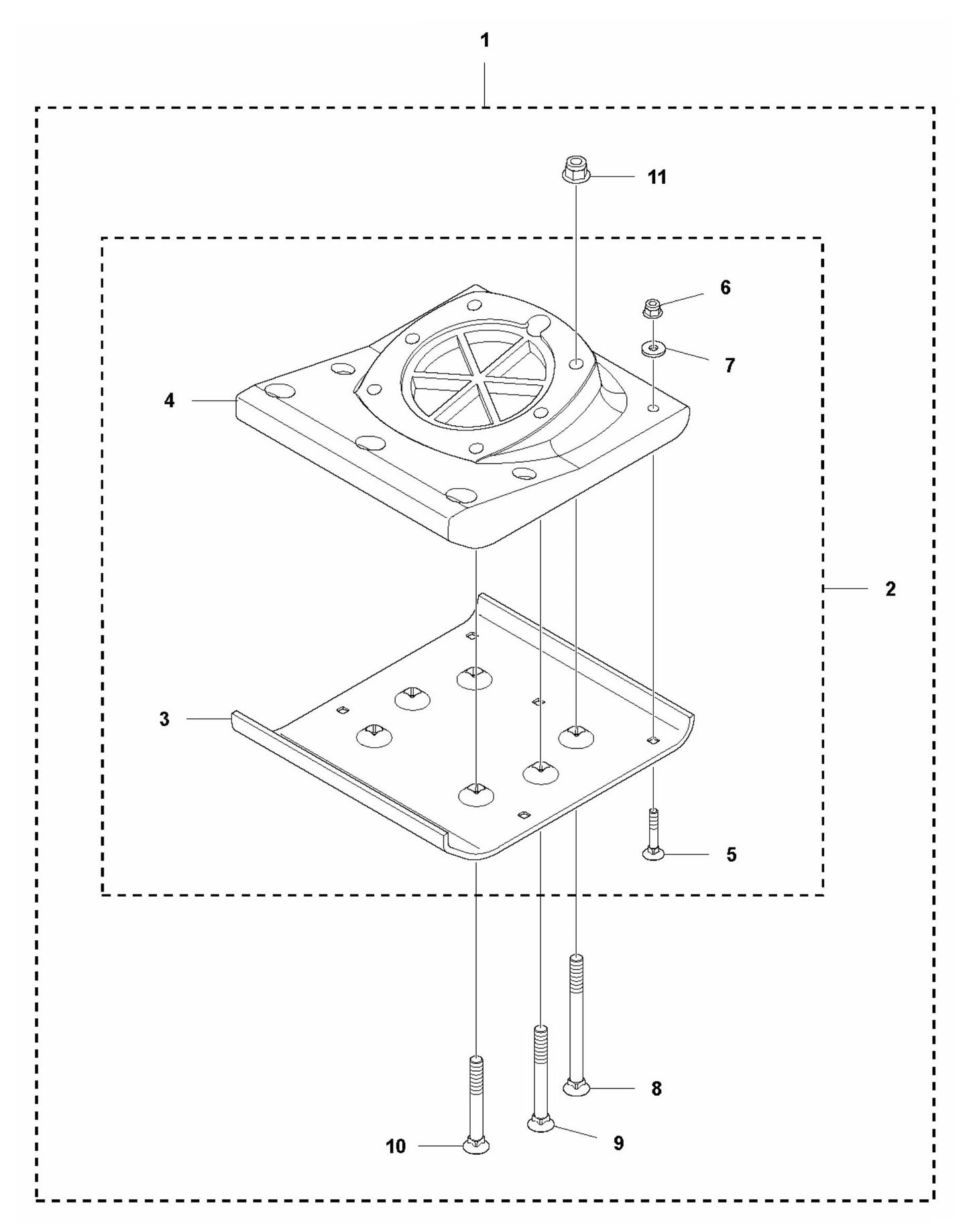 LT 8005 Foot Repair Kit -280 mm/ 11 in. Assembly Parts by Husqvarna