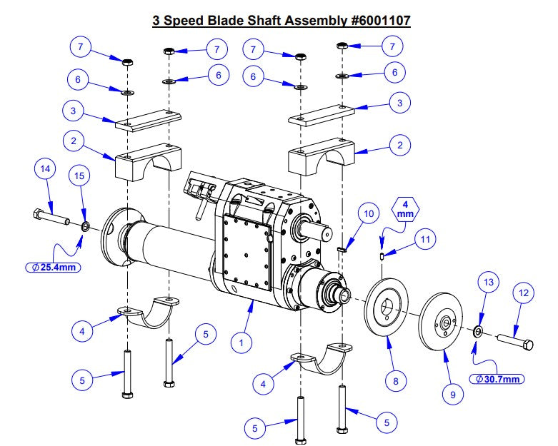 C5048DCV-3 3 Speed Blade Shaft Assembly Parts