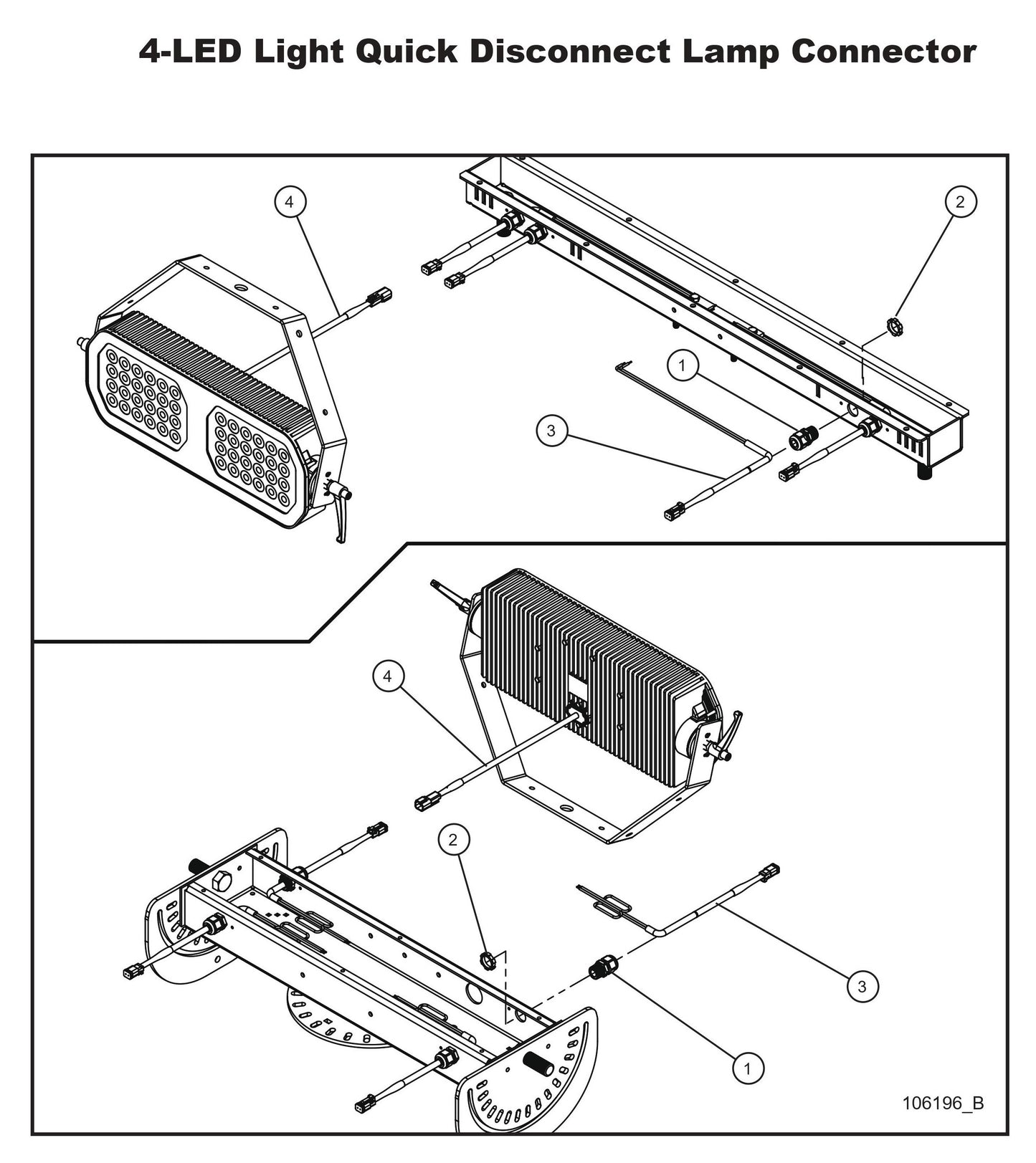 4-LED Light Quick Disconnect Lamp Connector Parts By Allmand