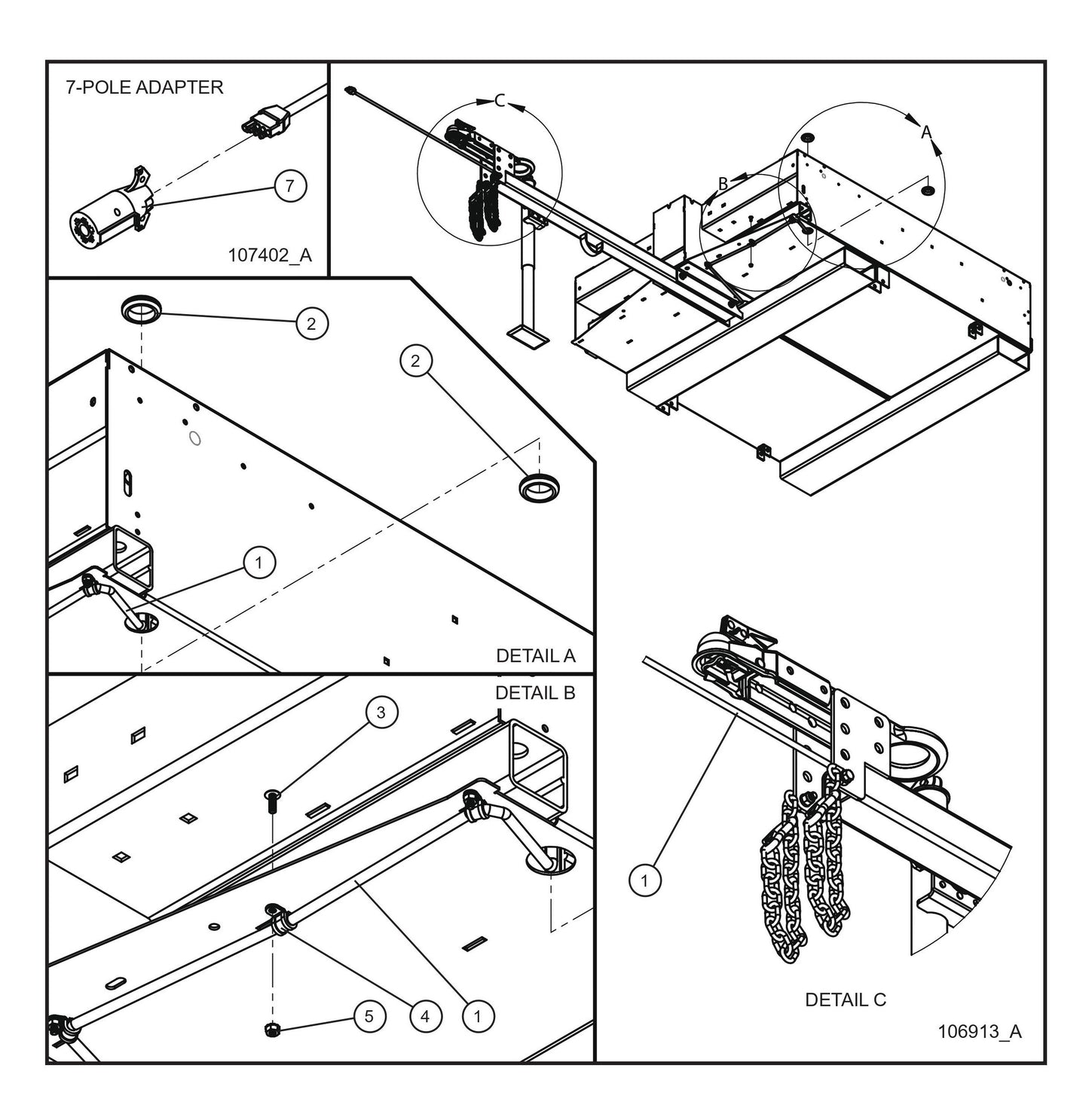 4-Pin Tail Light Harness w/ 7-Pole Adapter (Fig 1) Parts By Allmand